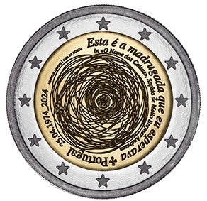 Португалия 2 € 25 април 50 години свобода 2024 BNC